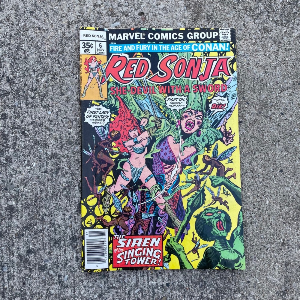 Red Sonja #6 Marvel 1977 VF 8.0 'Siren of the Singing Tower' Frank Thorne‎ ar